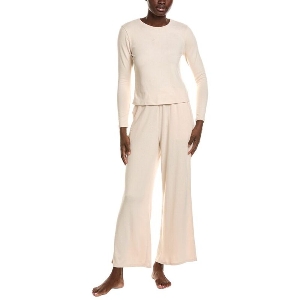 Natori Womens 2Pc Bliss Essentials Long Sleeve Pajama Set, Brown